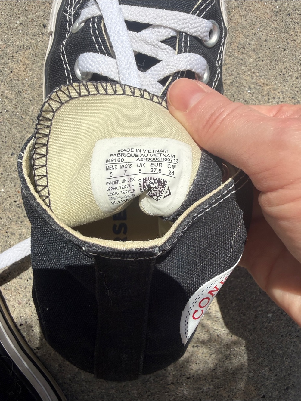 Converse Black and White High Top Sneakers - Picture 2 of 4